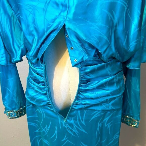 Vintage Francesca of Damon for starington women’s silk midi dress size 10 - Picture 9 of 12